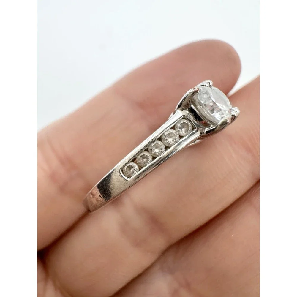 MC 925 Sterling Silver C Z Engagement Wedding Ring Size 6